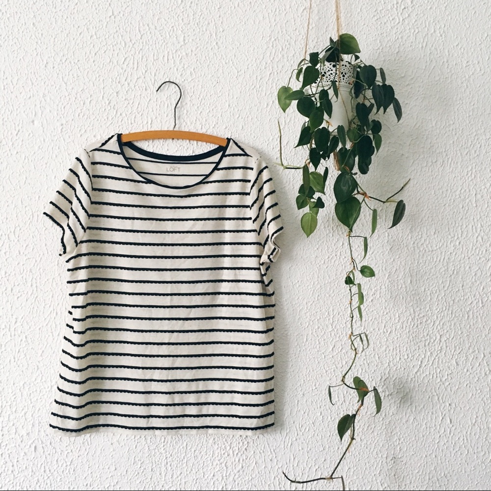 Scallop Striped T-Shirt